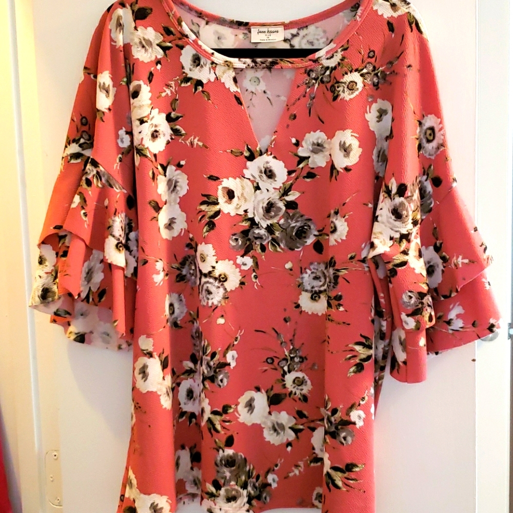 Floral pink blouse
